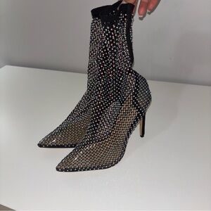 Rhinestone Mesh Stiletto Boots